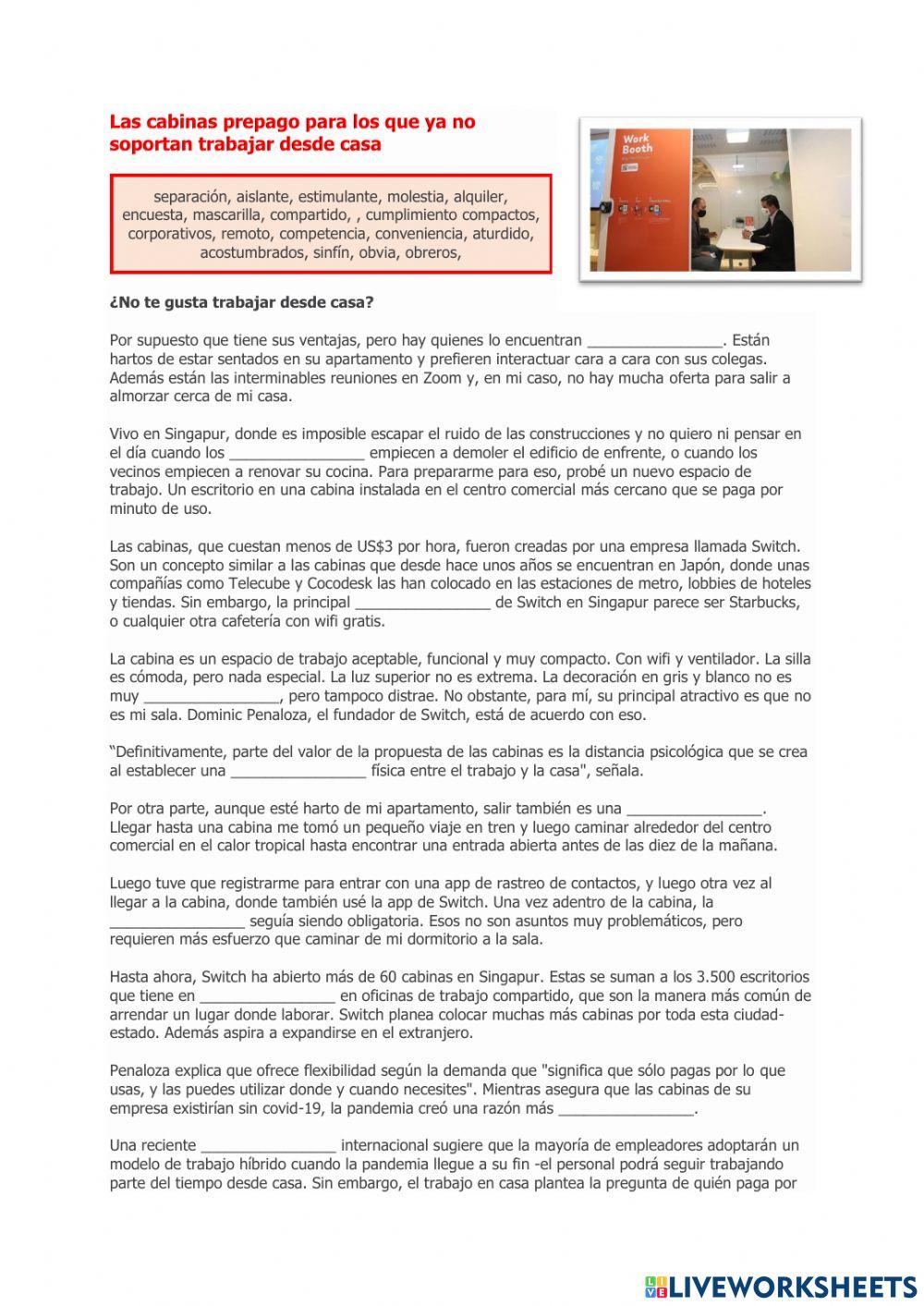 Las cabinas de prepago