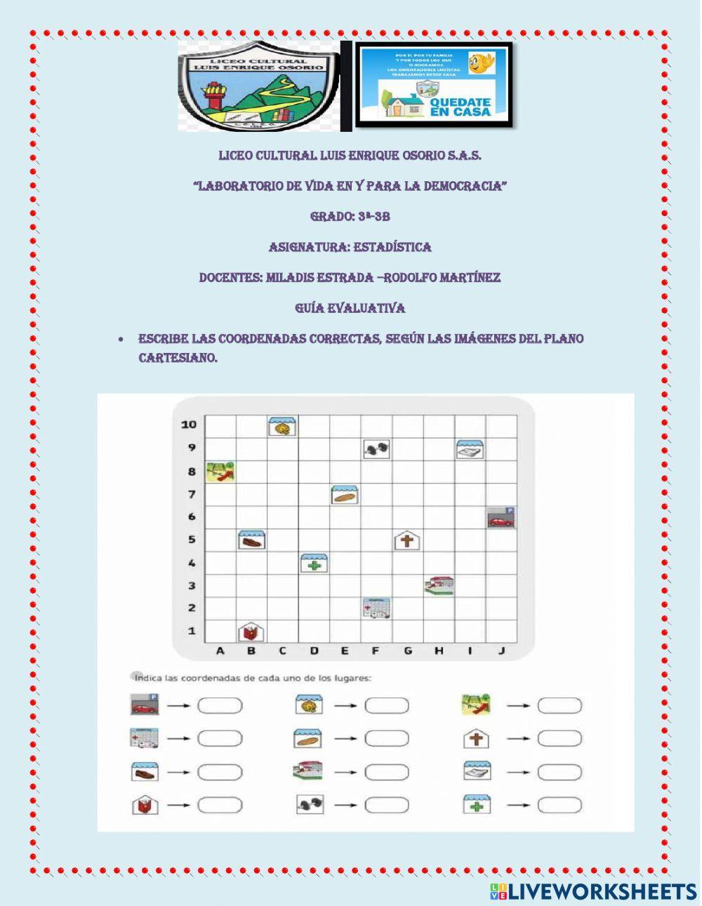 EVALUACION DE ESTADISTICA GRADO TERCERO
