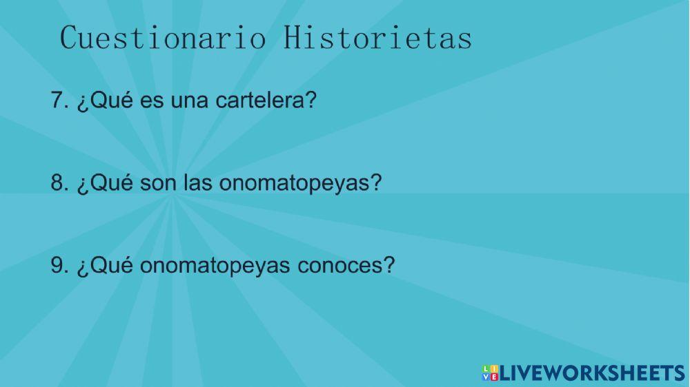 Cuestionario Historietas