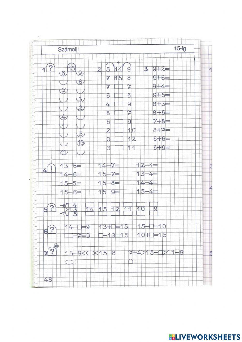 Matematika 15-ig számolunk