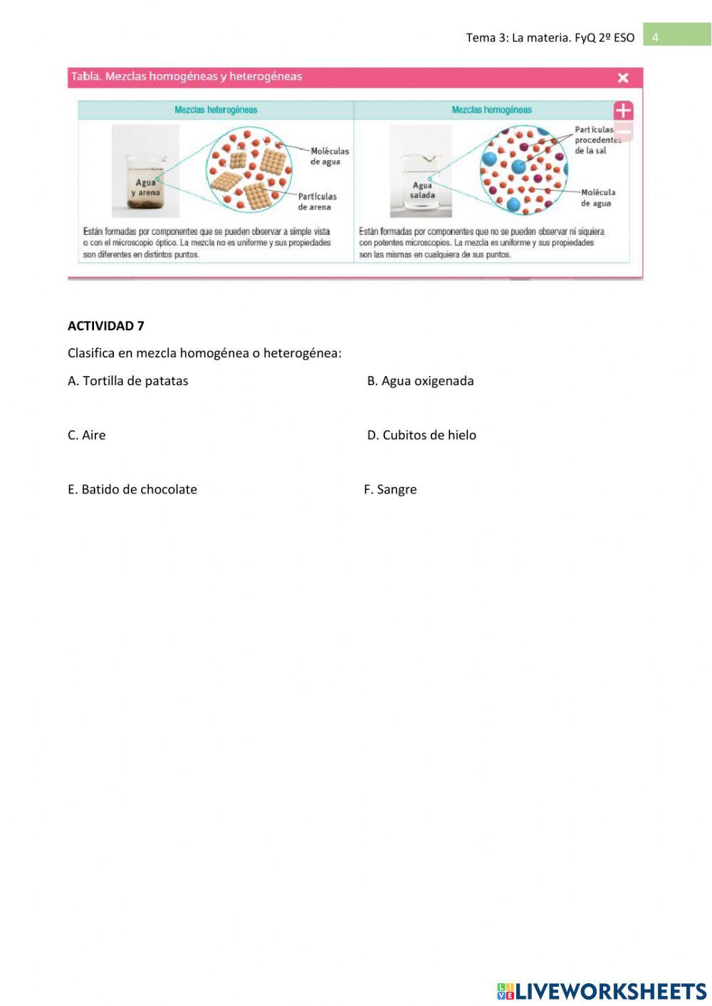 Fyq2eso-tema 3 ficha 2 completa-Clasificación materia y métodos de separación