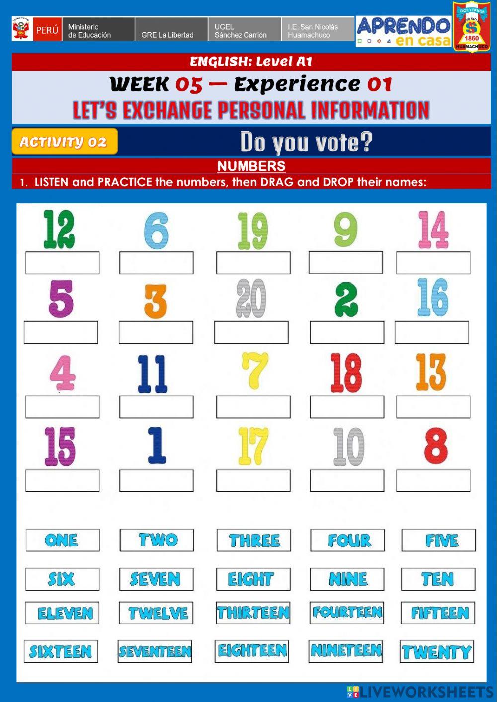 Week 5 - Level A1 - Exp. 1 - Activity 02 - Do you vote?