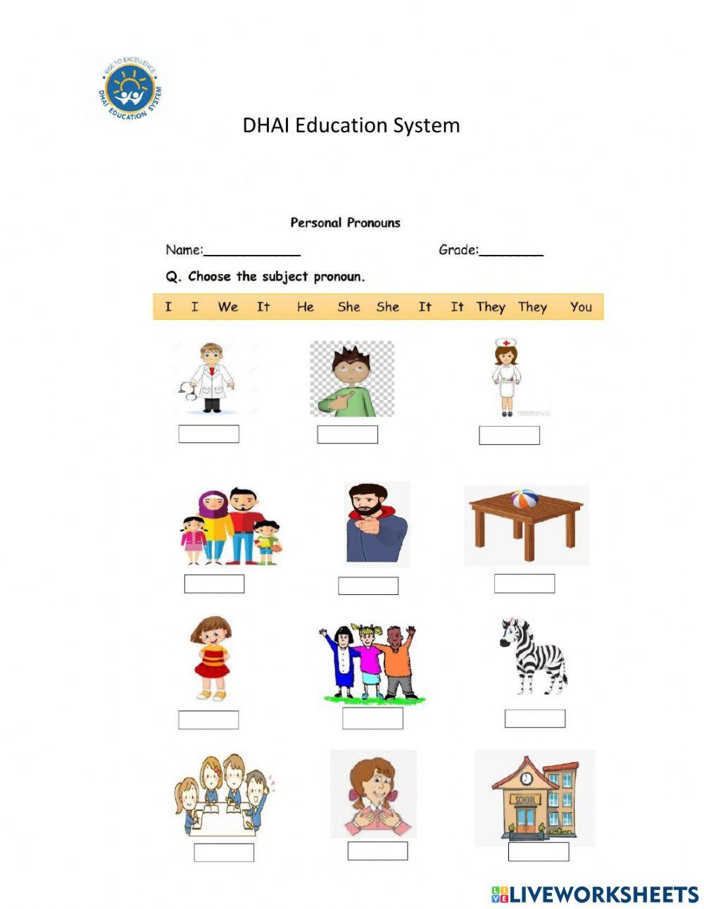 Noun online exercise for Kindergarden Live Worksheets