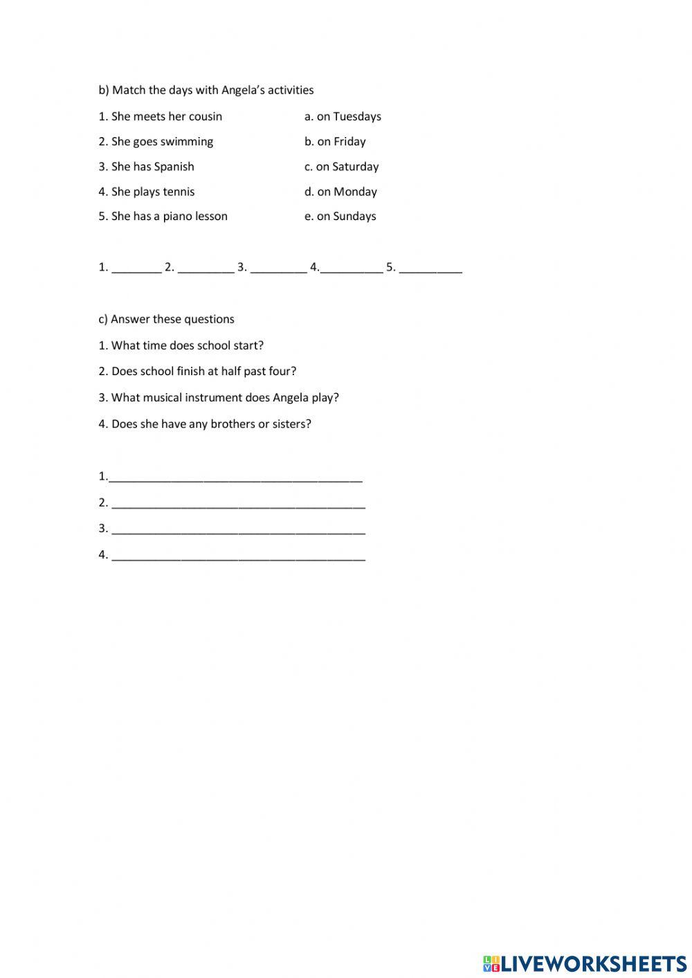 Reading Comprehension- Simple Present