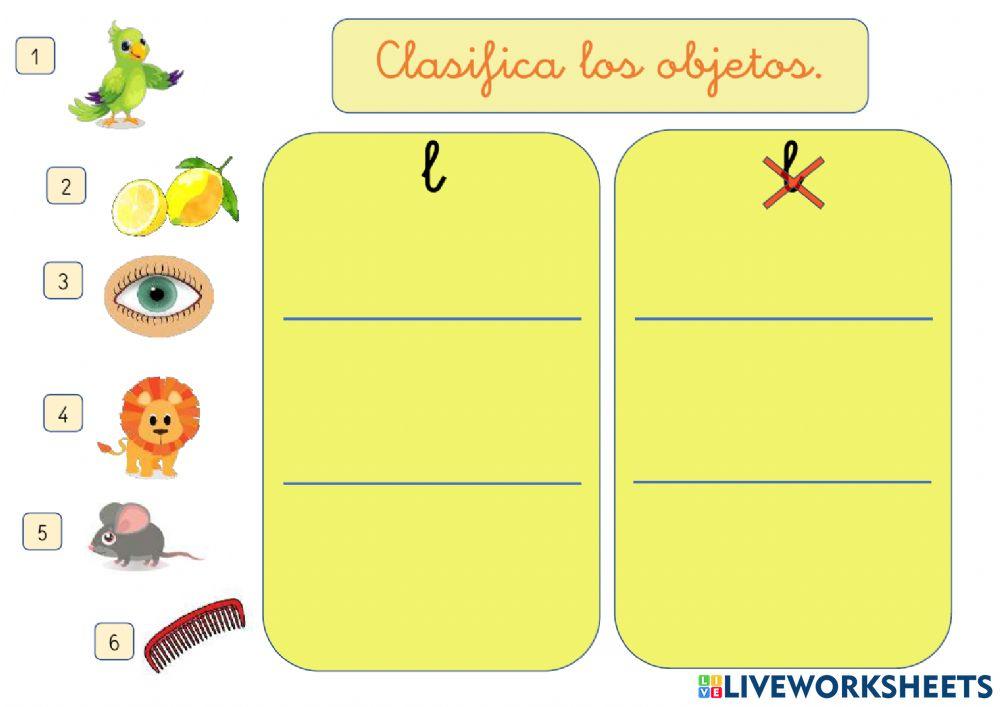 Reconocimiento auditivo letra L