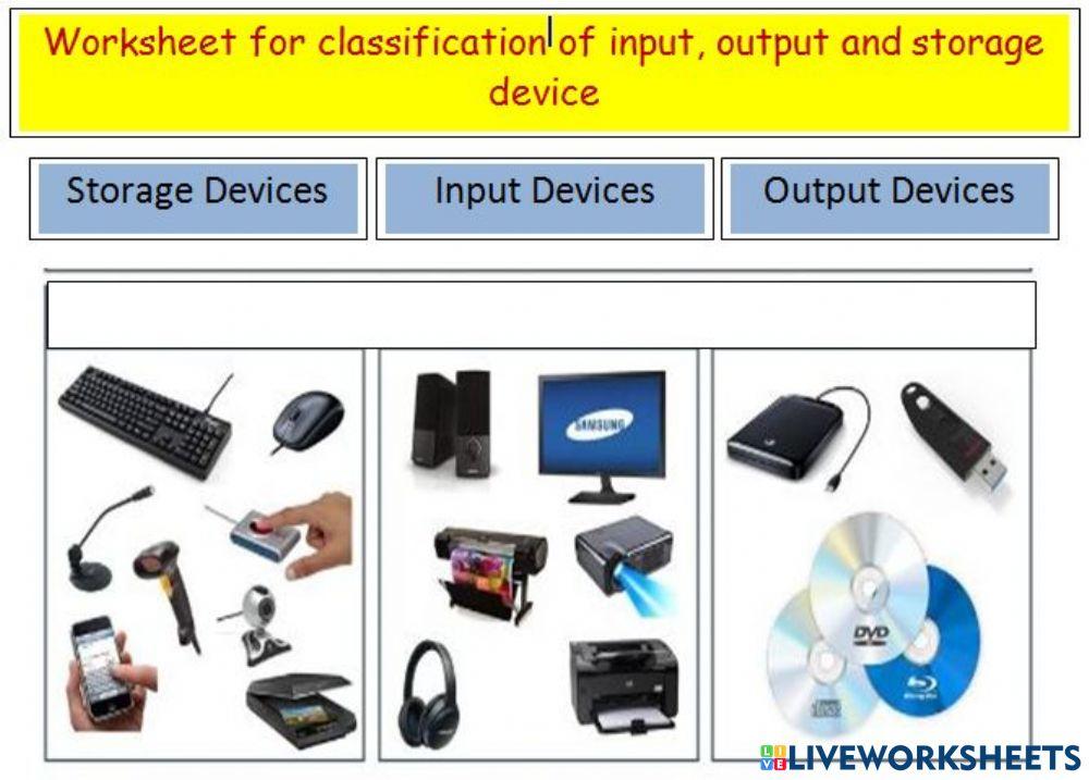class-6-Worksheet for classification of input,output and storage device ...