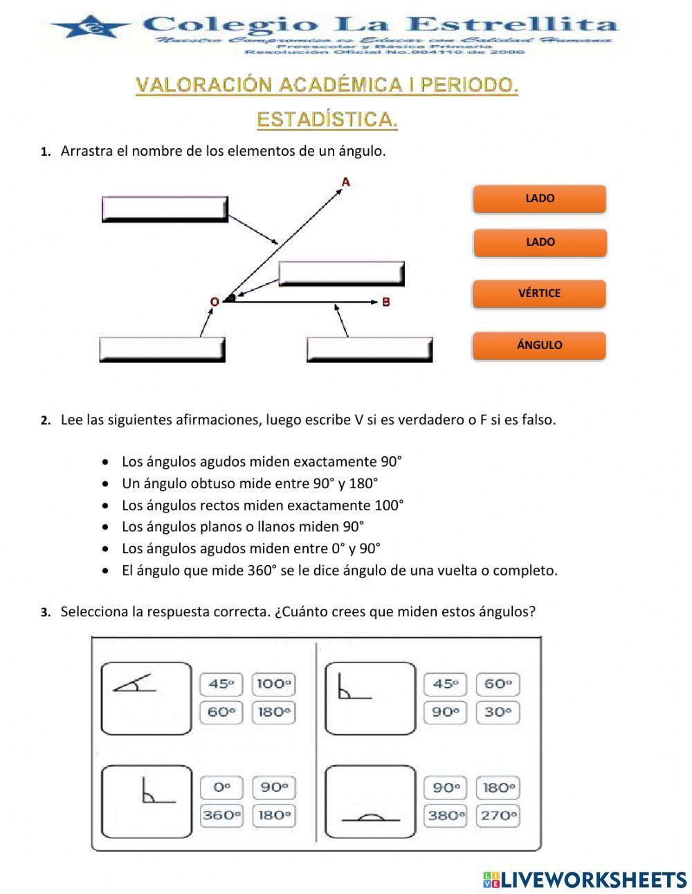 Valoración Geometría 4to