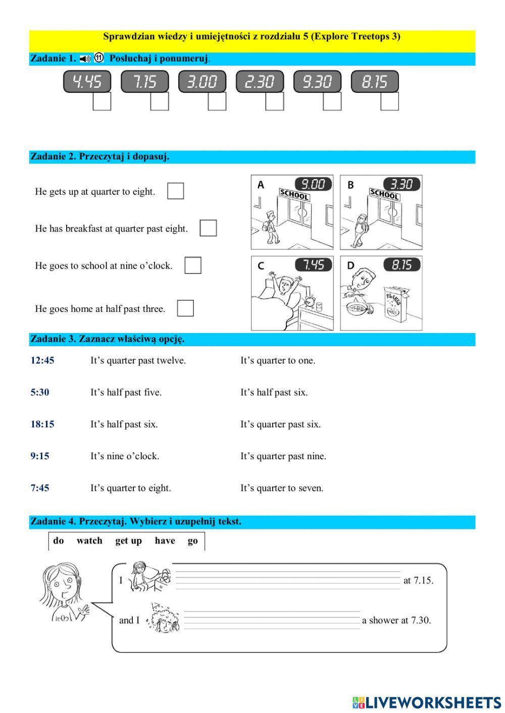 Test (Klasa 3, unit 5)