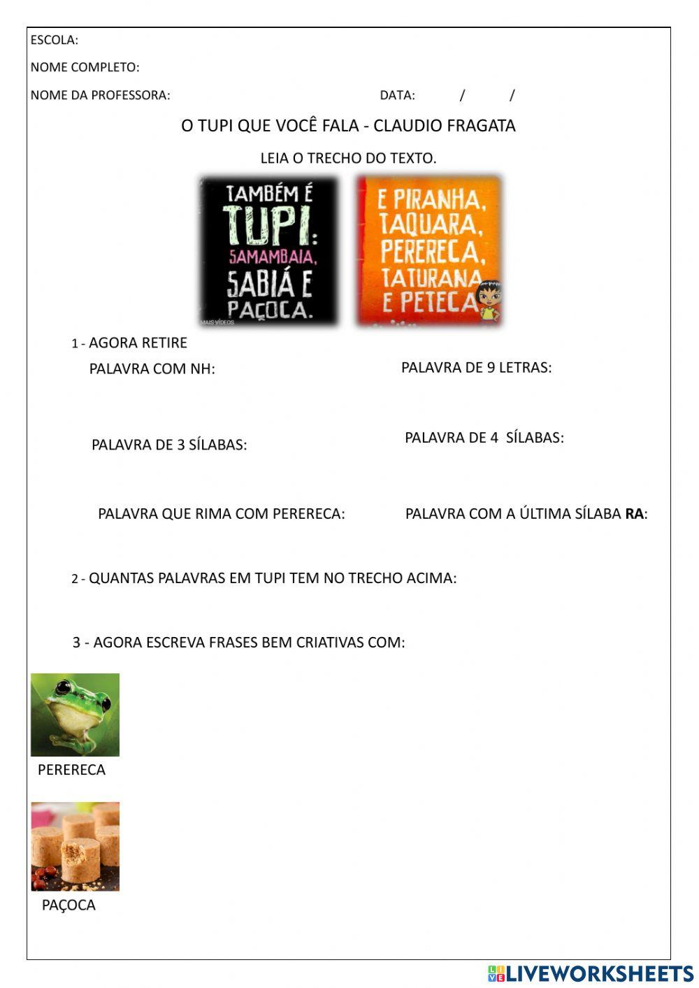 O tupi que você fala