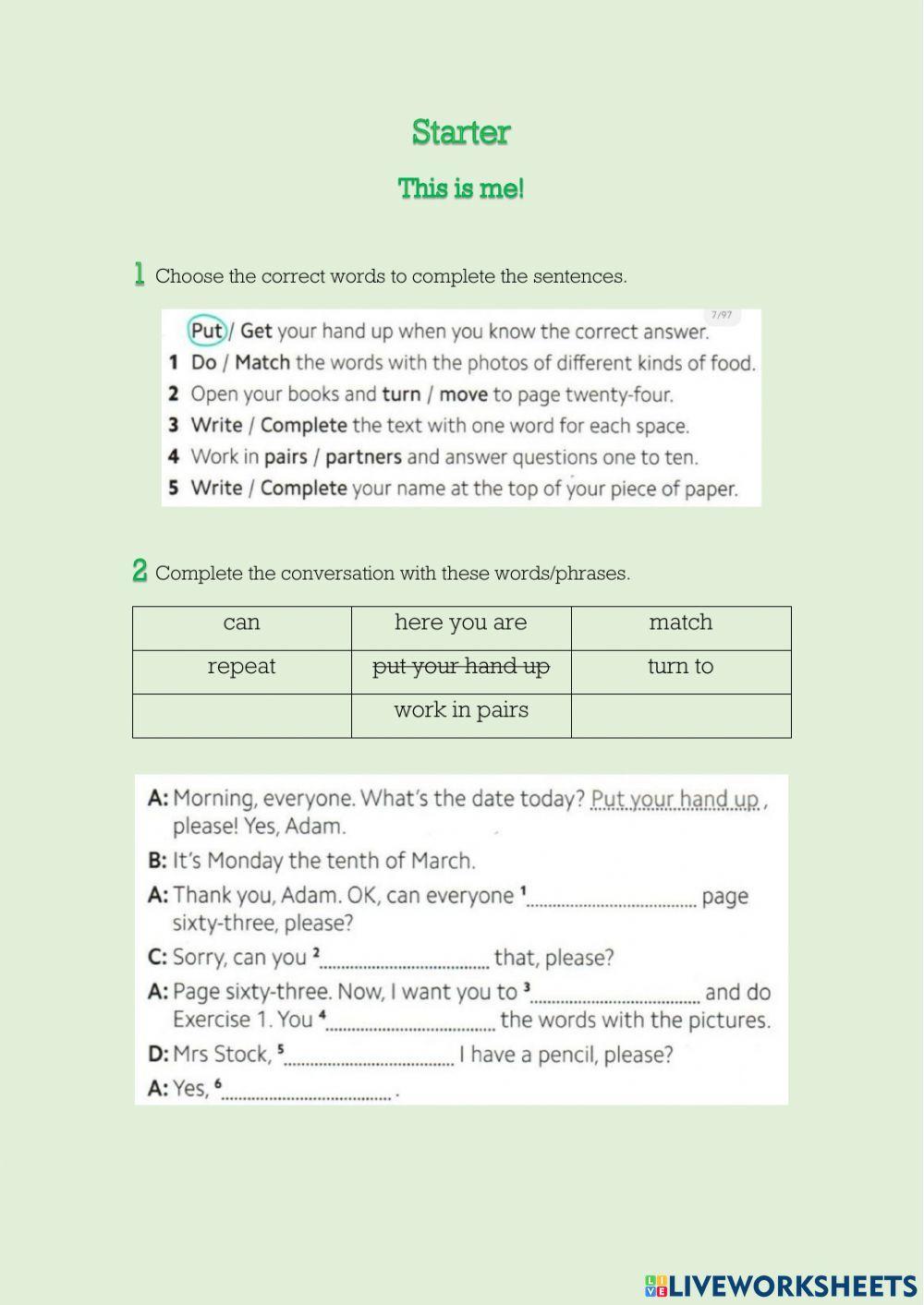 Classroom language 2