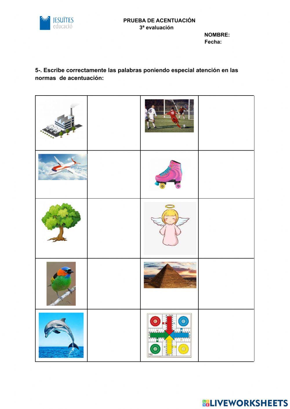 Prueba de normas de acentuación