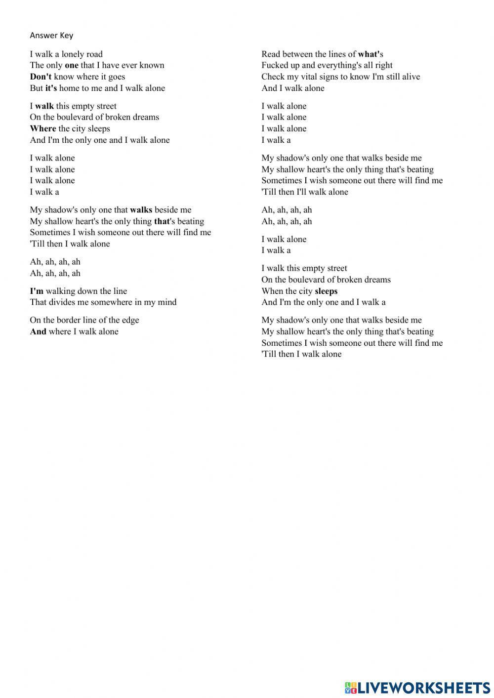 Learn English with songs: -Boulevard of broken dreams- - Green Day