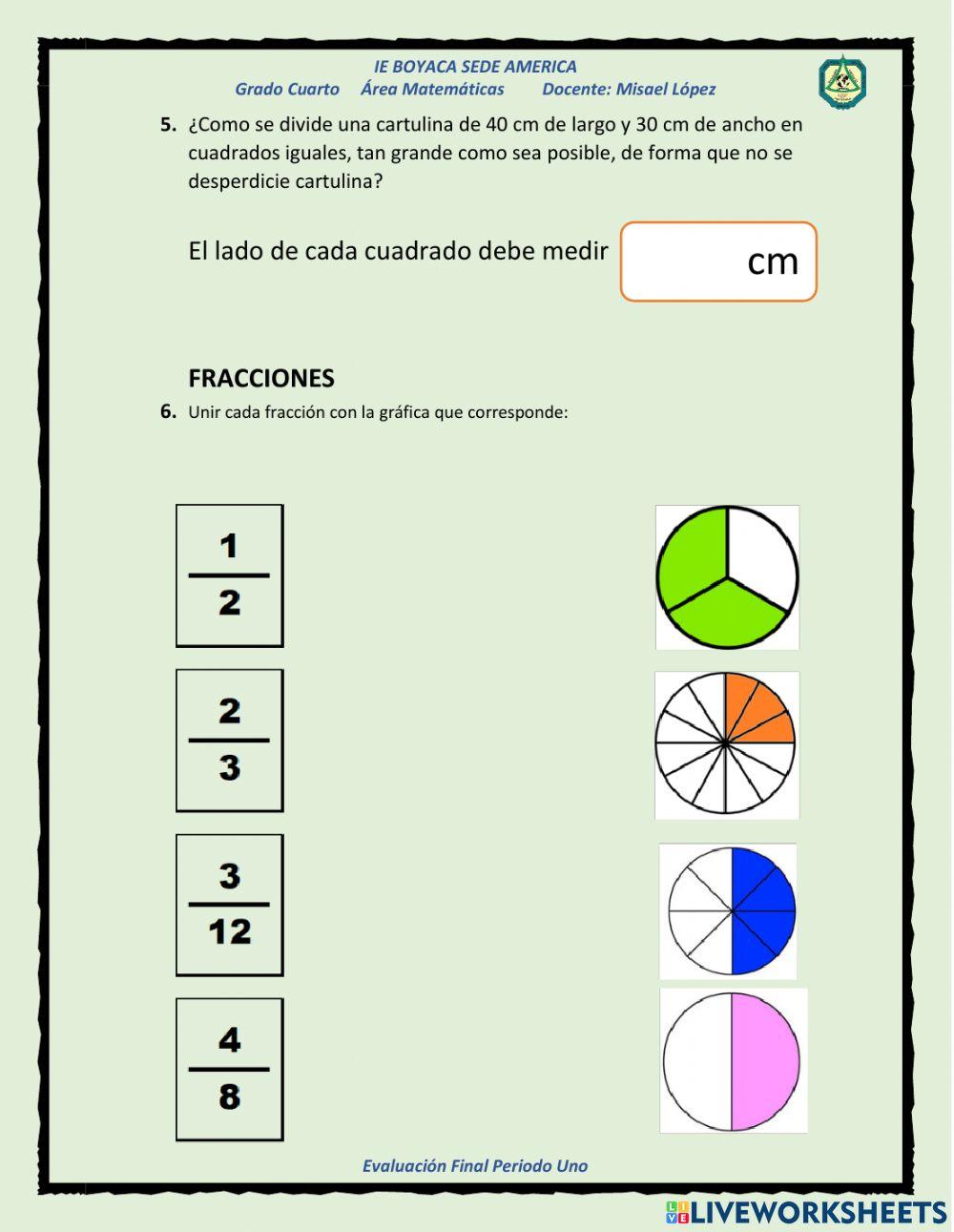 MATEMATICAS 5 EV ACUM PERIODO 1