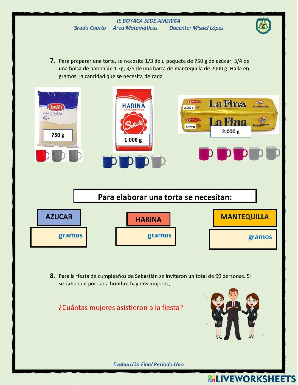 MATEMATICAS 5 EV ACUM PERIODO 1