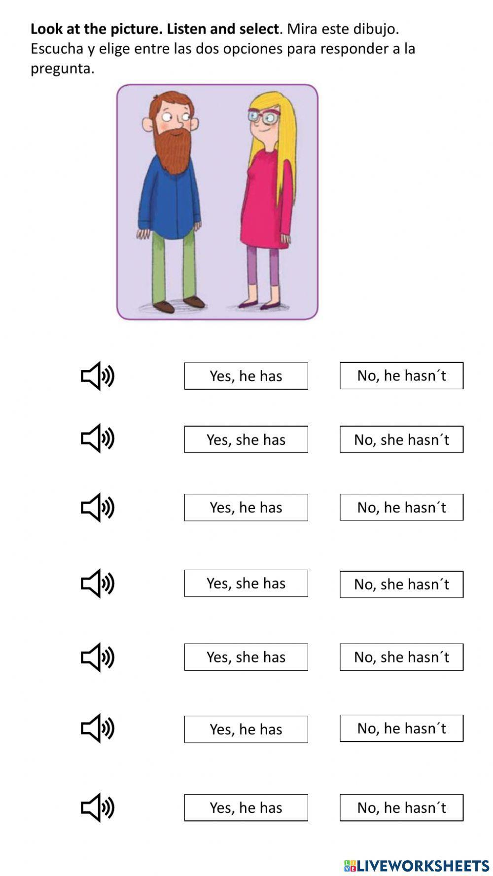 3º Listen and select. Descriptions