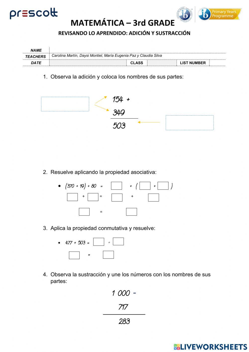 Adición y sustracción