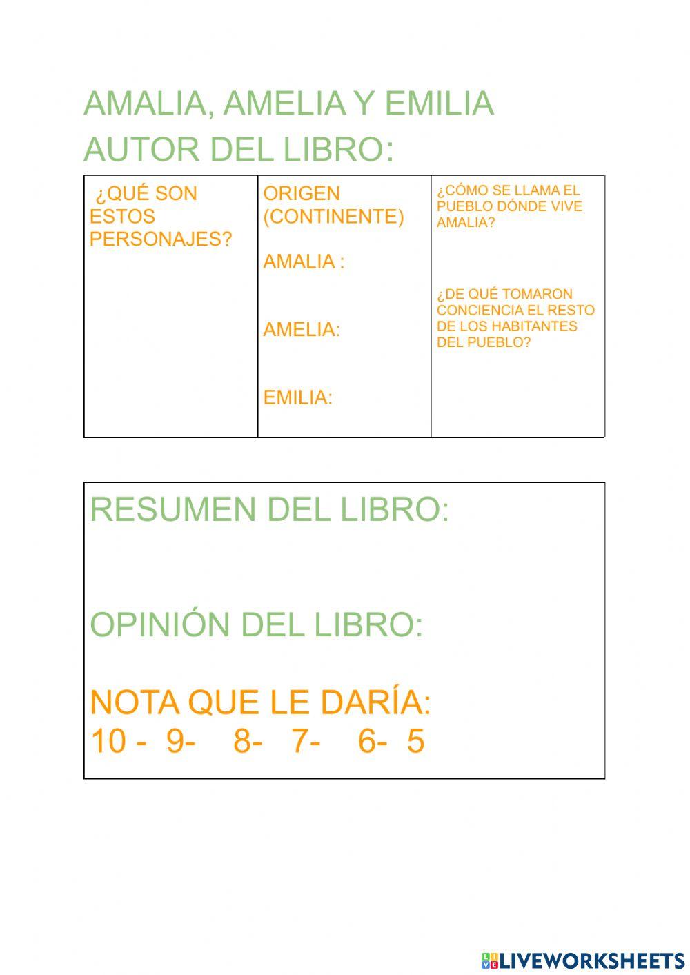 Amalia, Amelia y Emilia