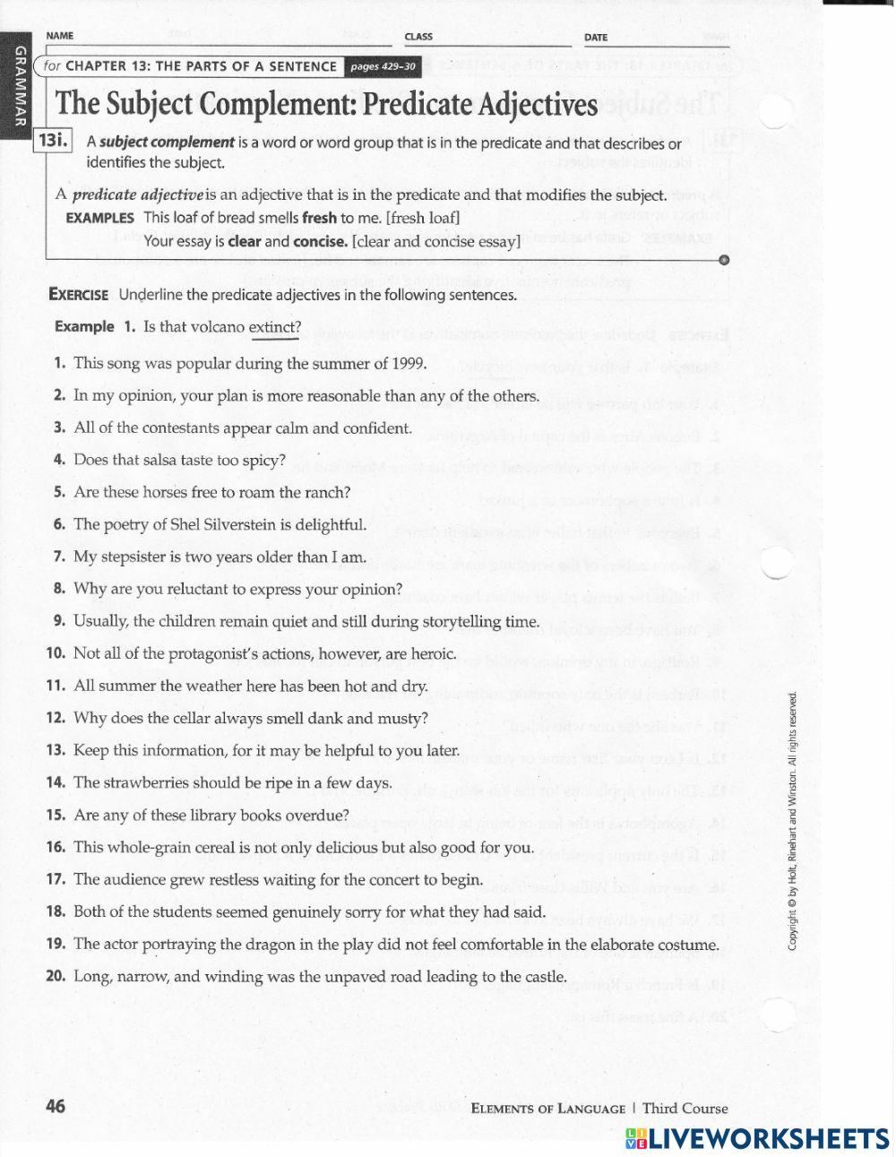 Predicate Nominative Practice