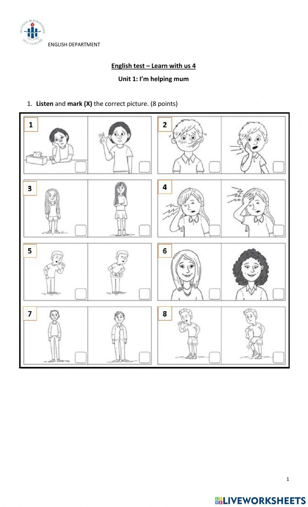 4th grade - Unit 1 test