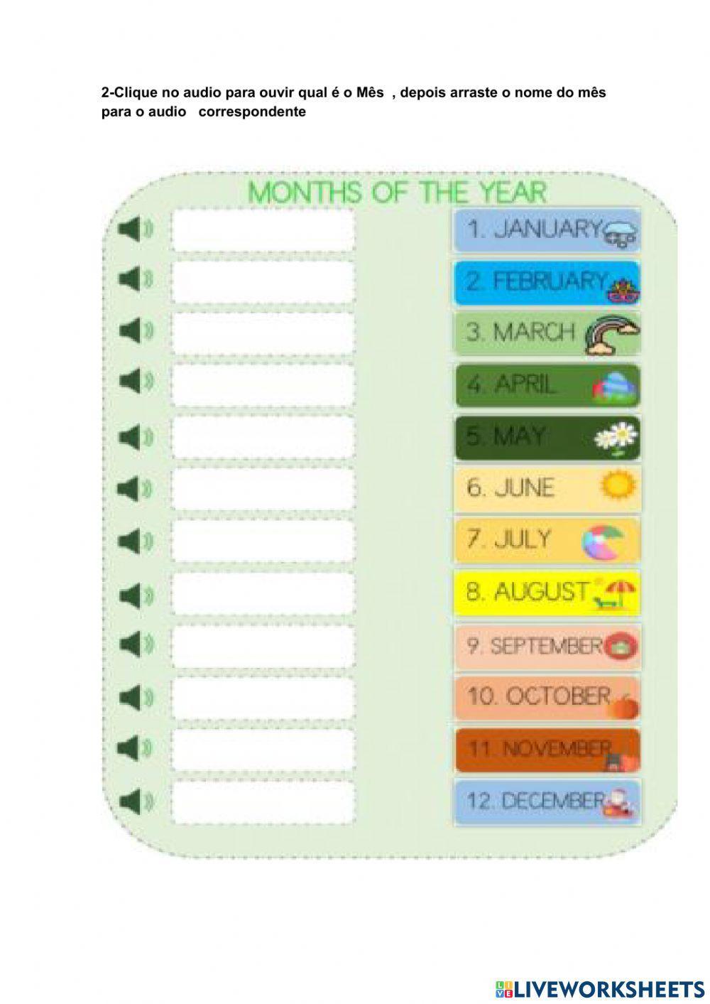 Days of the week and moths the year