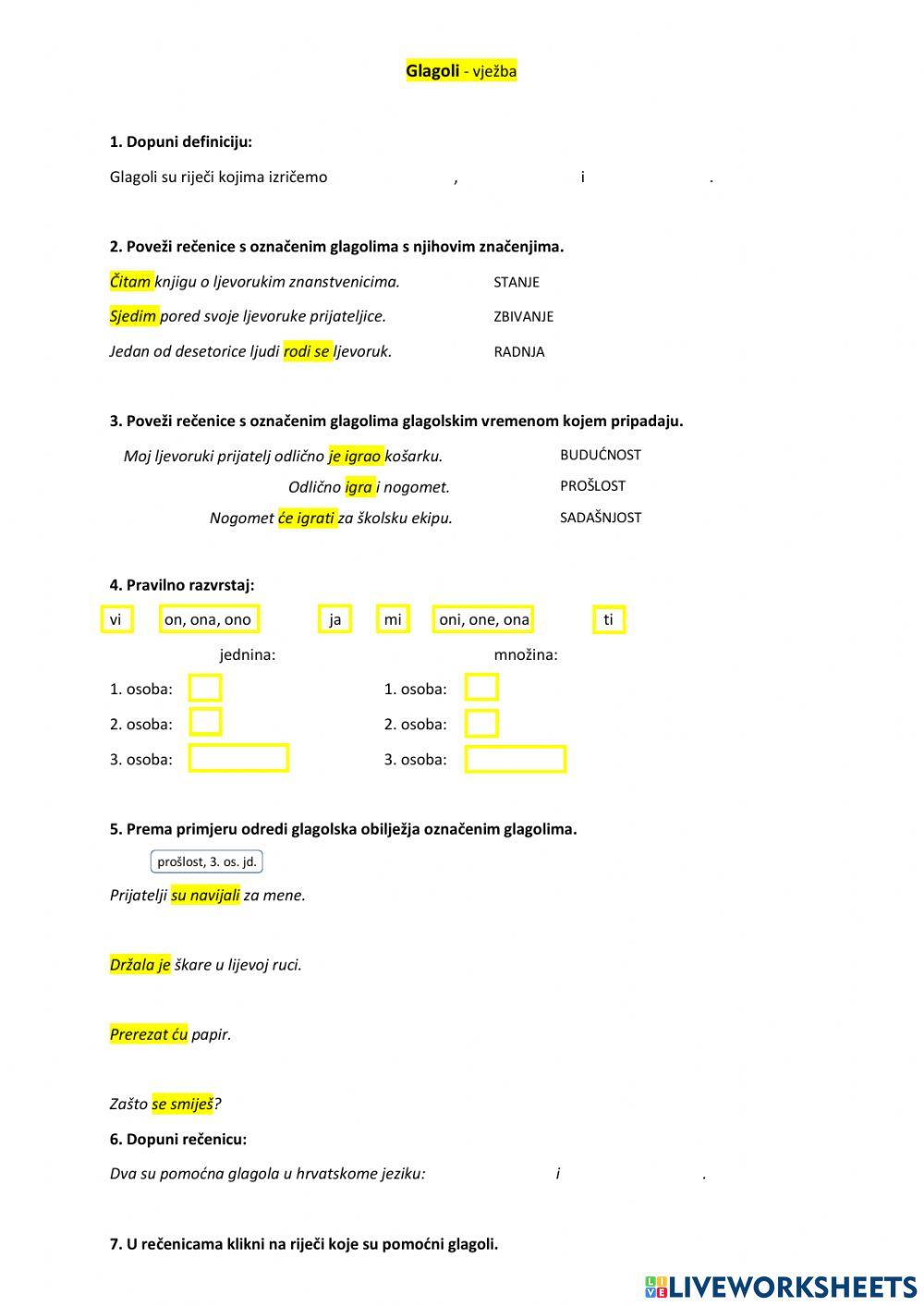 Glagoli uvod - vježba 5.r.