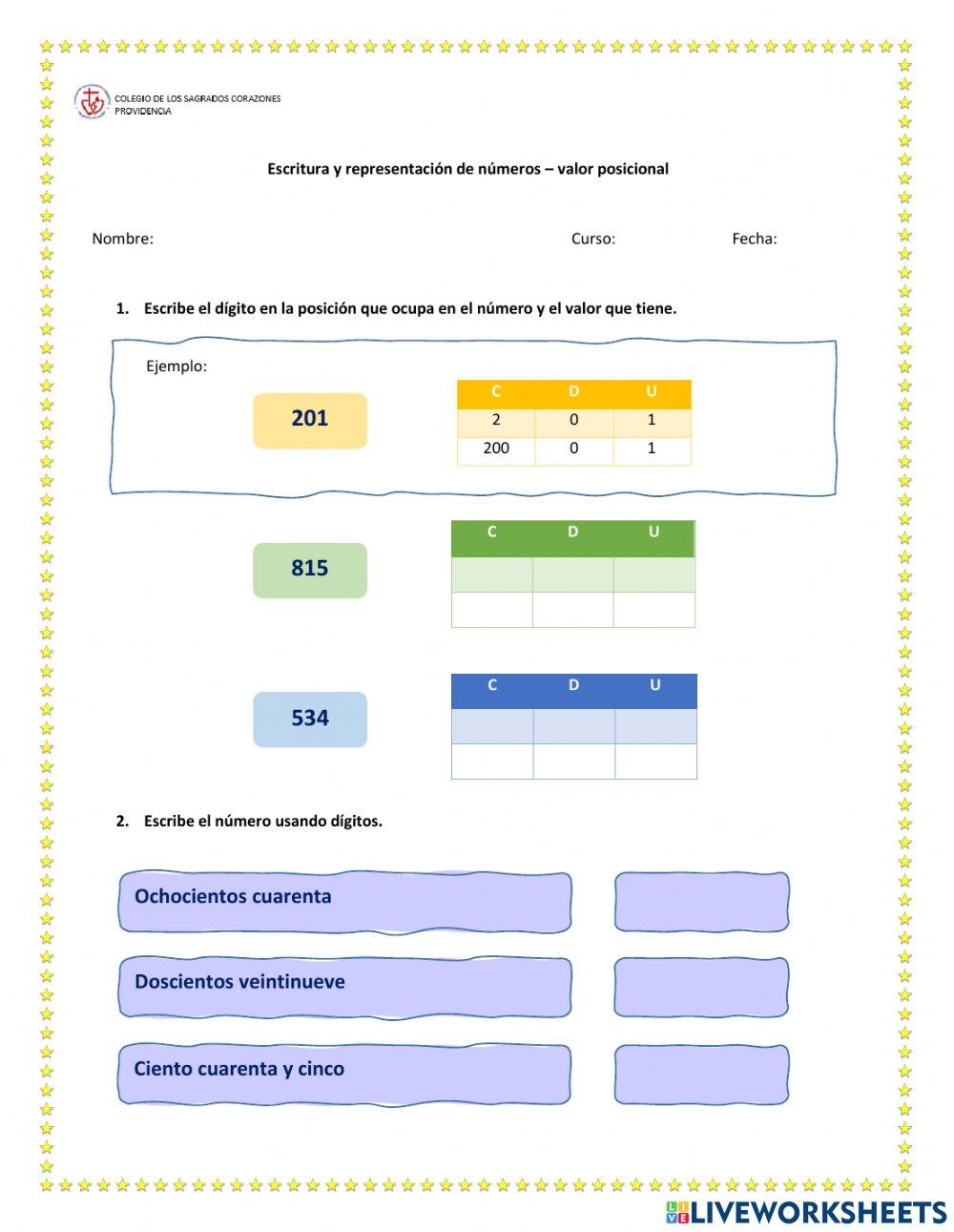 Números hasta la centena