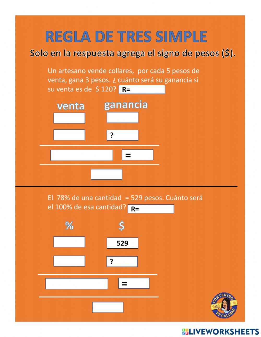 Regla de tres simple directa