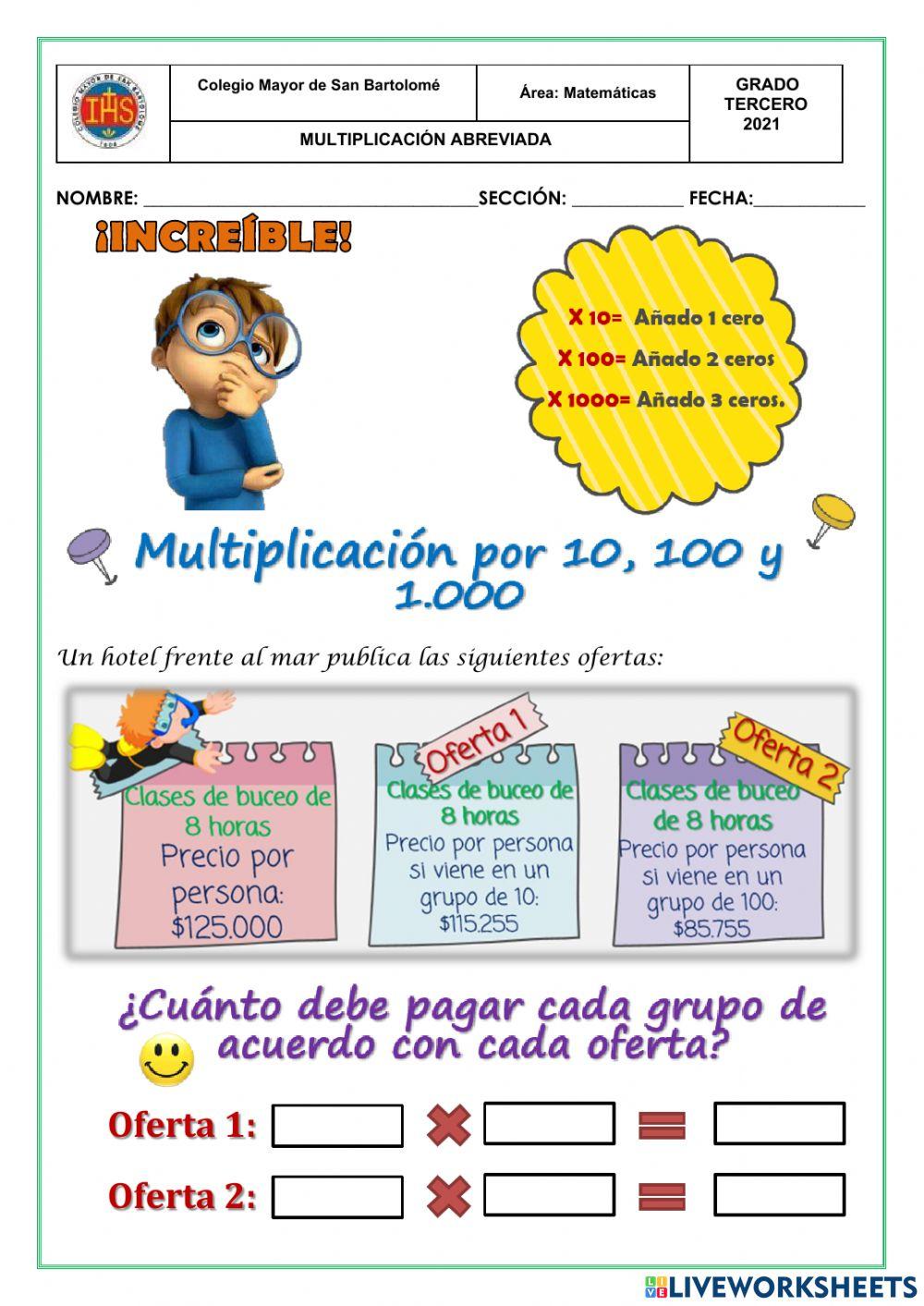 Multiplicación abreviada