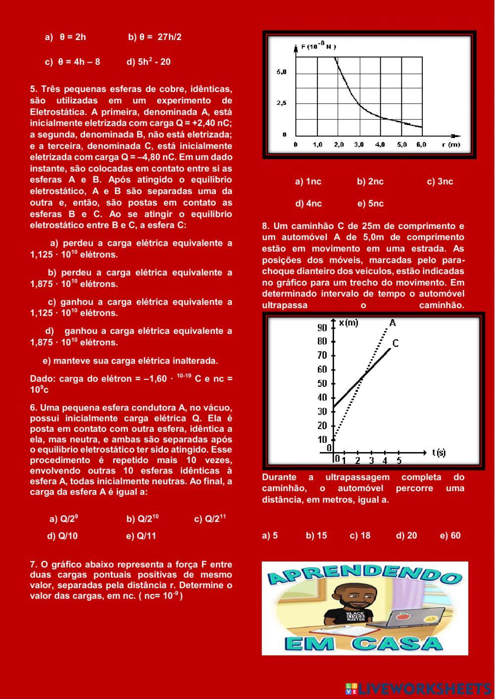 Mru - gráficos - termometria- calorimetria - eletrostática