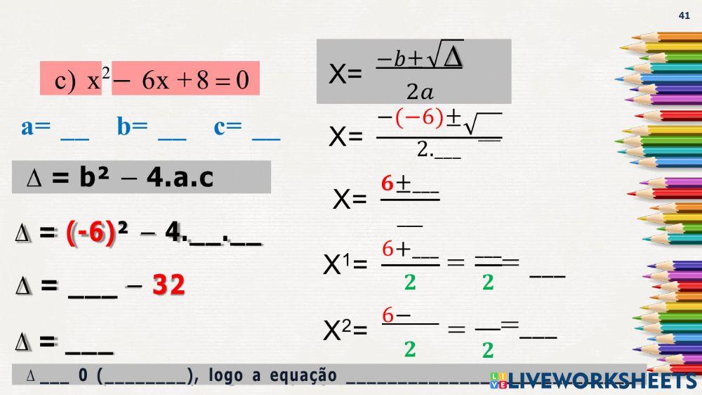 Resoluçao de equação do 2º grau completa