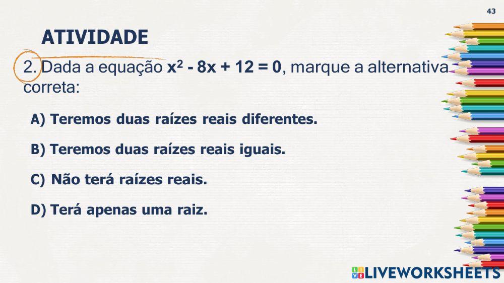 Resoluçao de equação do 2º grau completa