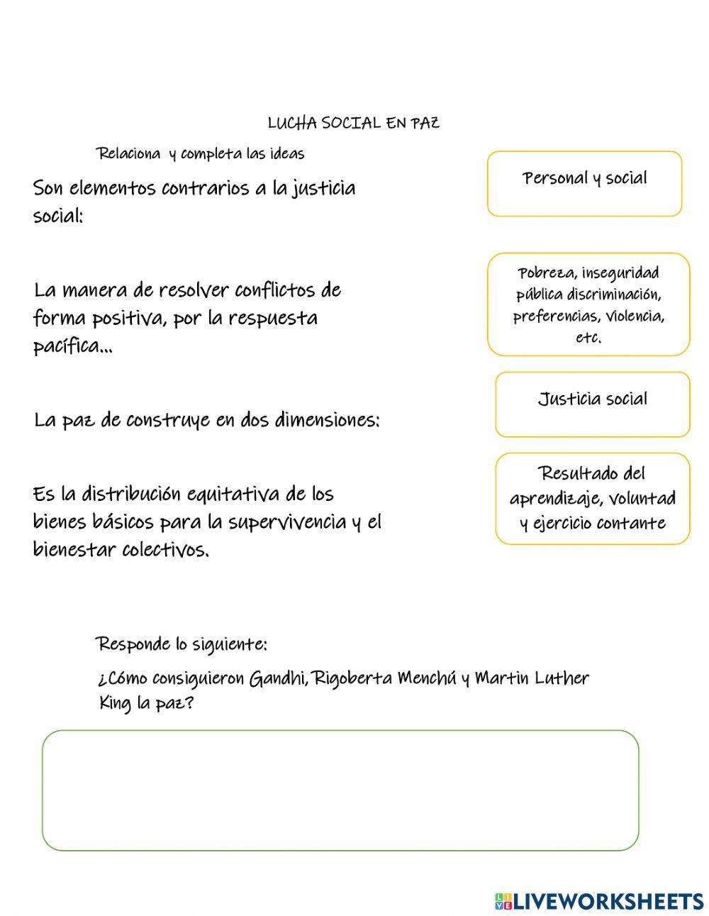 Lucha social en paz Lucha social en paz