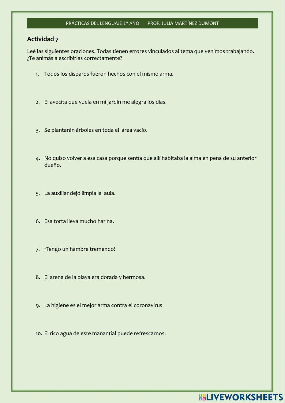 Sustantivos género y número