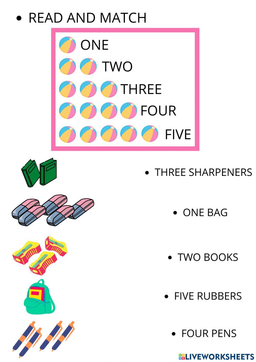 Numbers online exercise for 1st-3rd grade | Live Worksheets