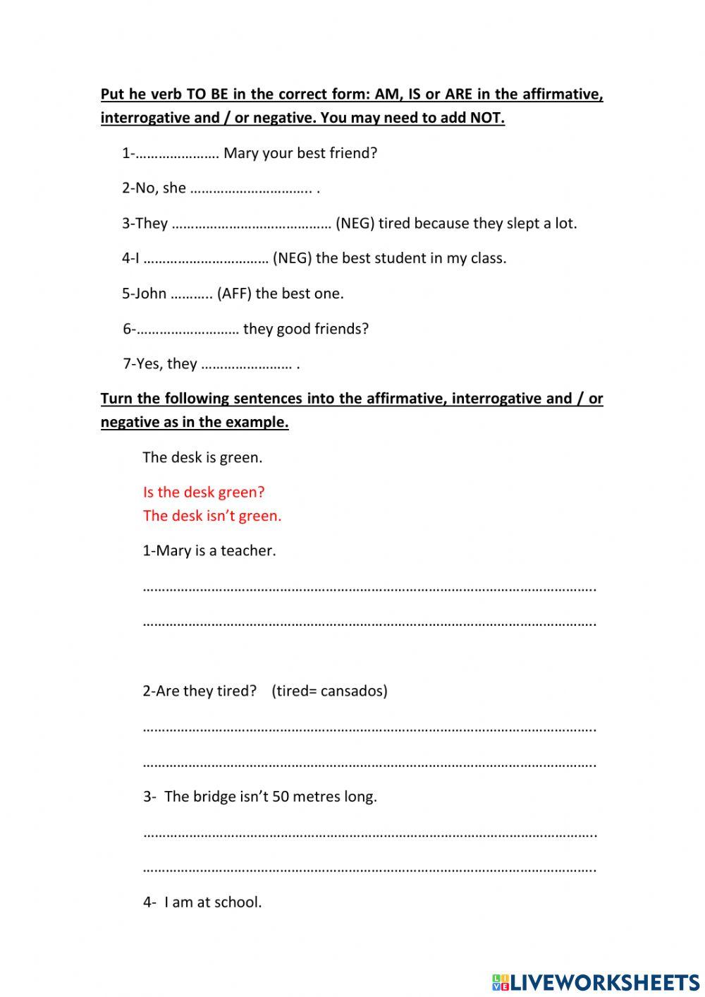 Verb TO BE in Present Simple