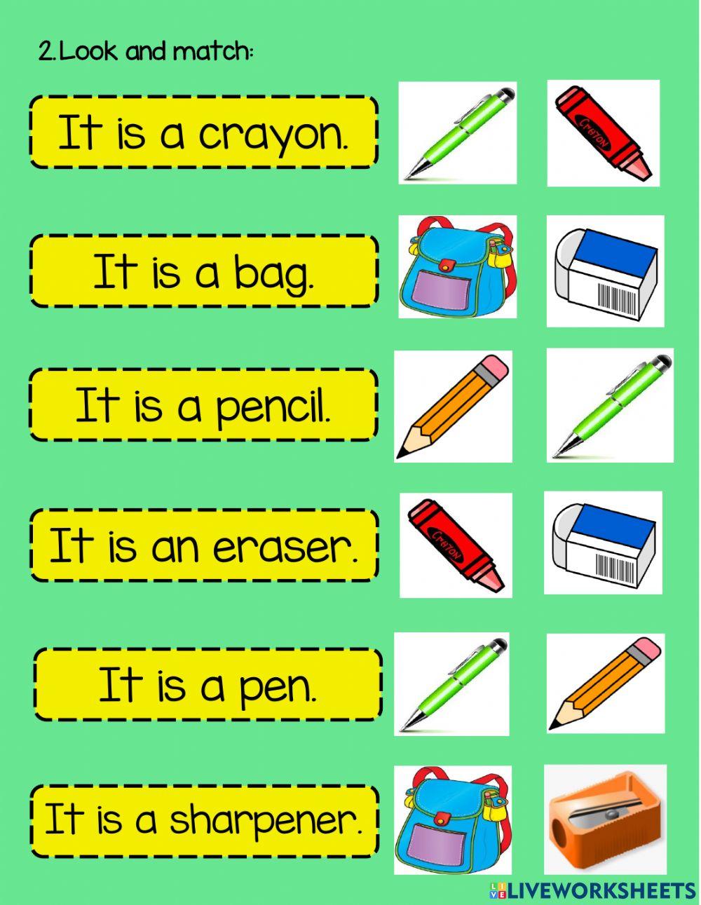 CLASSROOM OBJECTS 1 GRADE