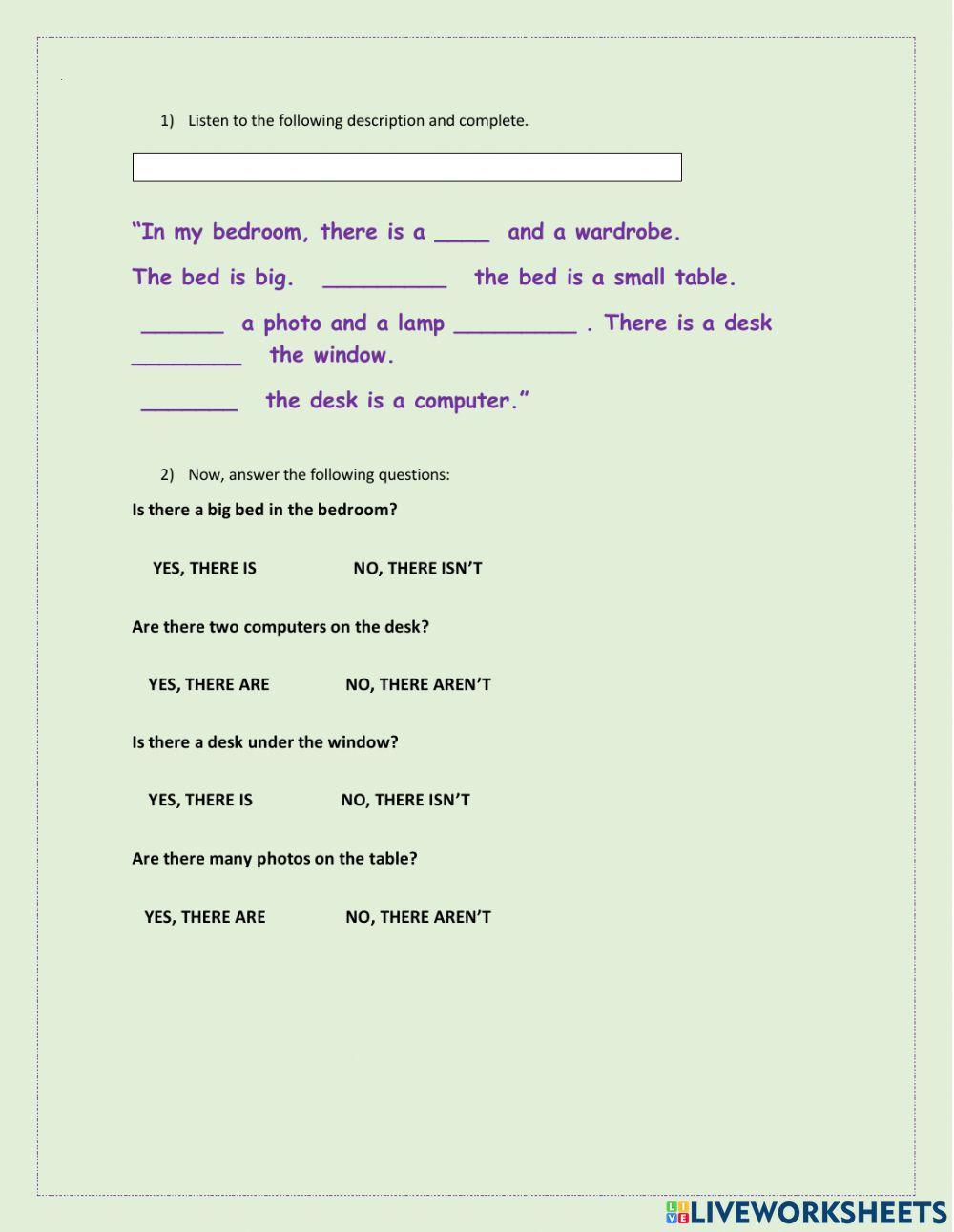 Listening: my bedroom