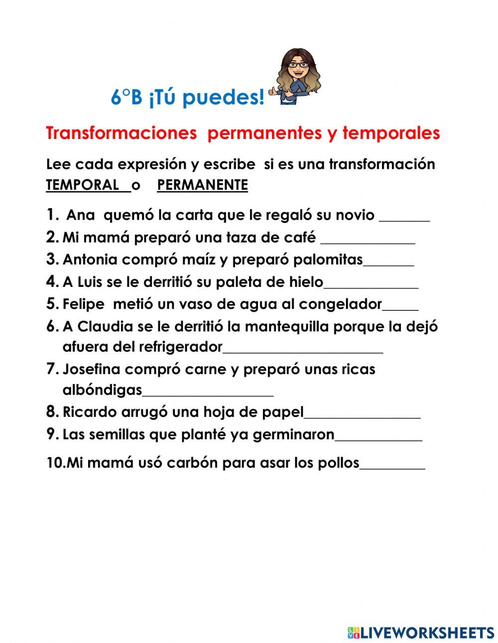Transformacion temporal y permanente
