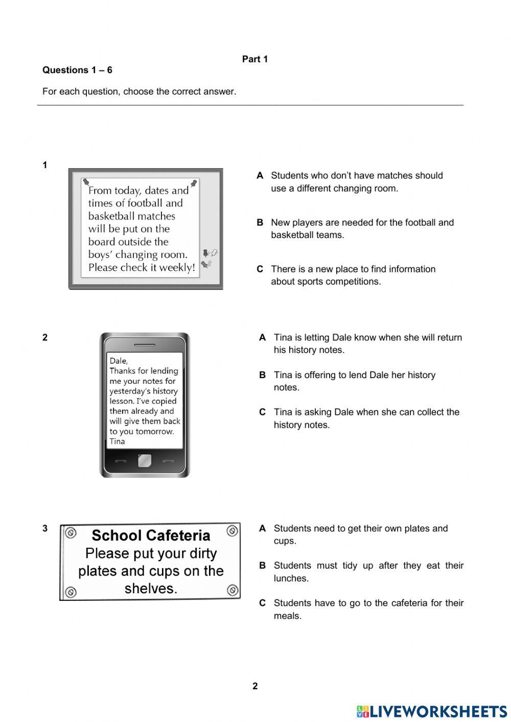 Mock Test Cambr Free Interactive Worksheets 6539594