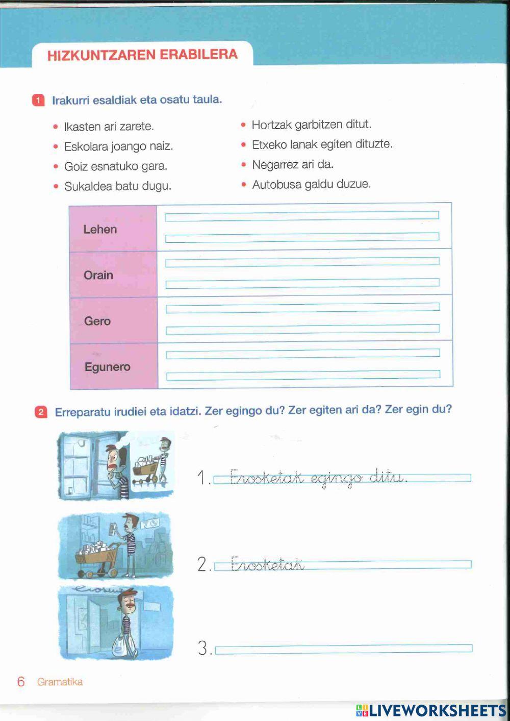 Aditzen denborak Aditzen denborak