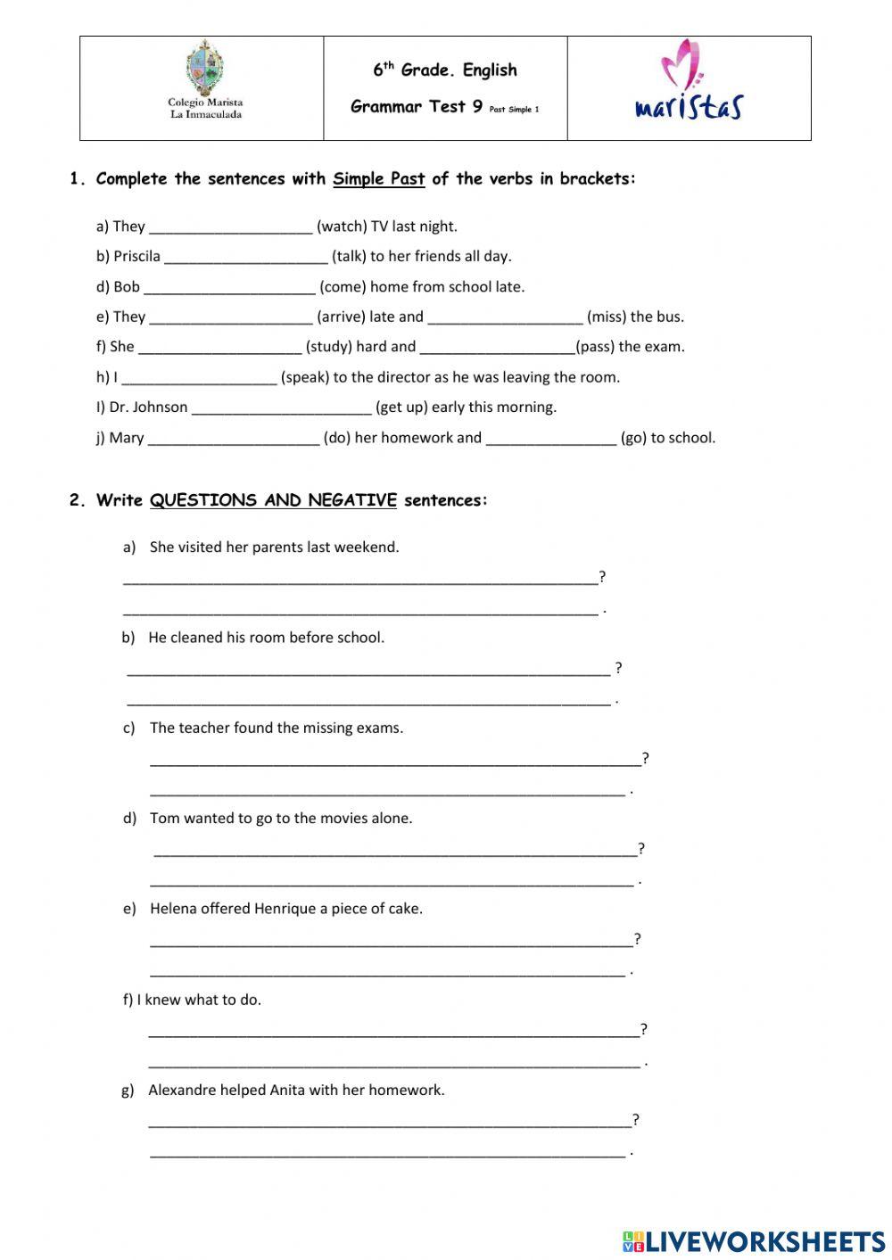 Past Simple Sentences