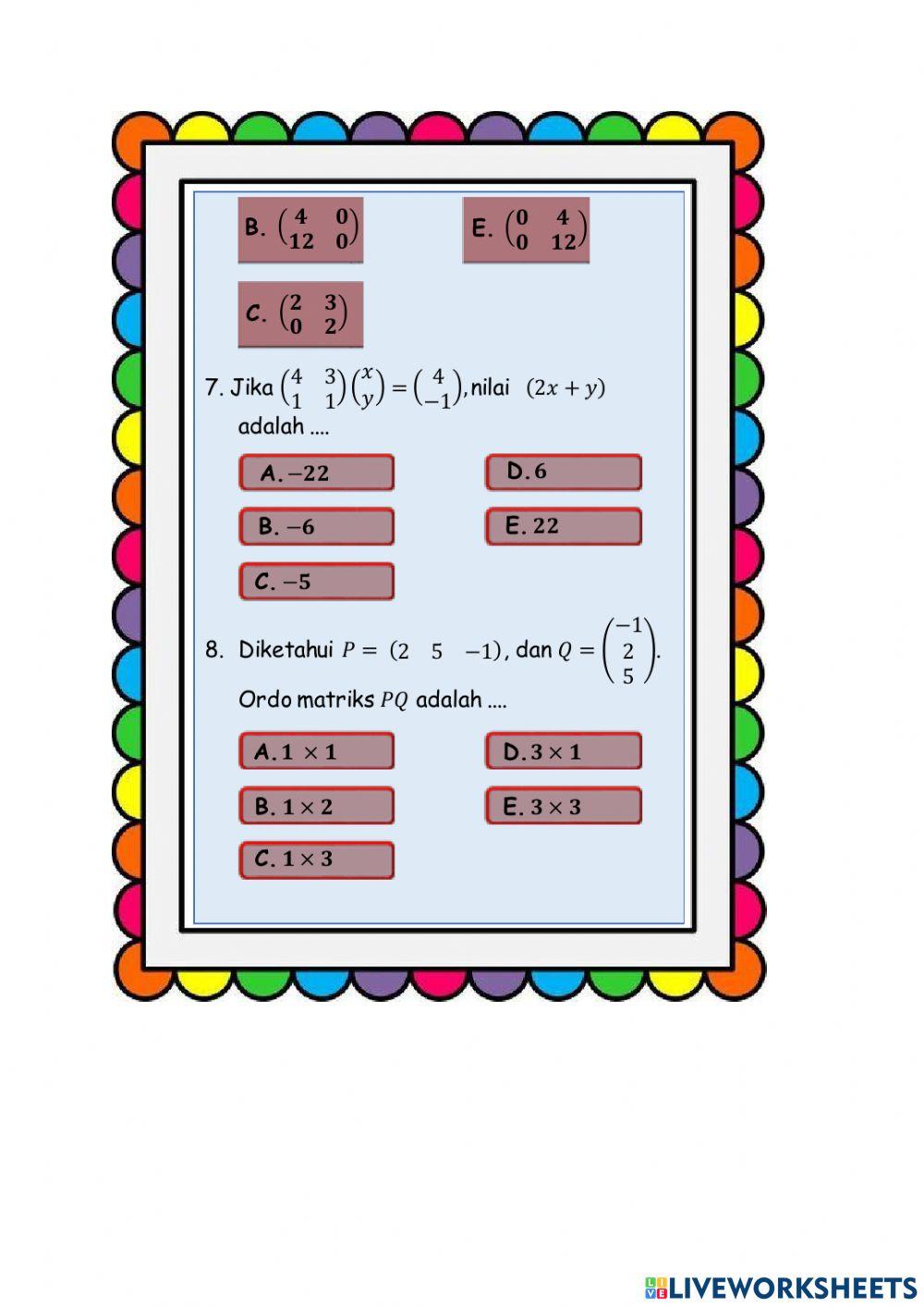 Tes Evaluasi 2 Matriks X RPL 1