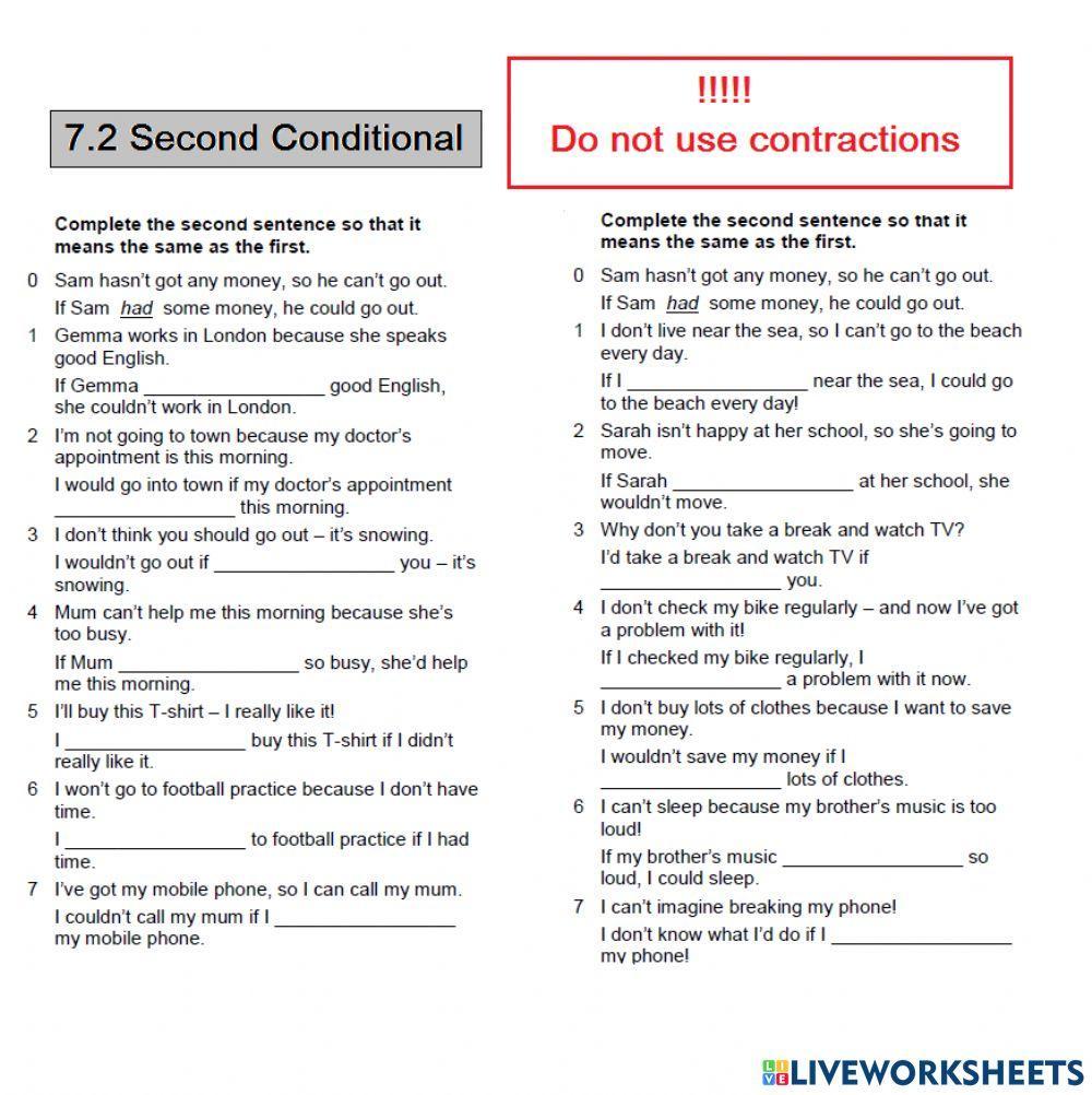 WW3 ( Unit 7) Grammar 7.2