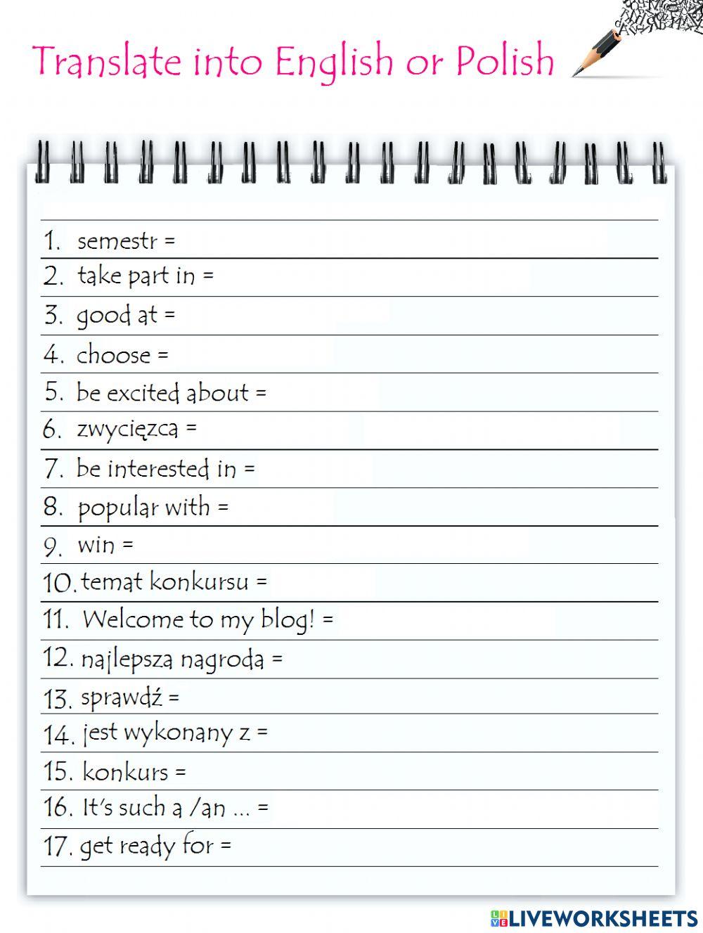 Writing a blog entry - useful words