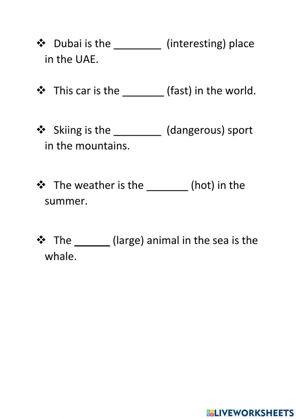 Superlatives- countries
