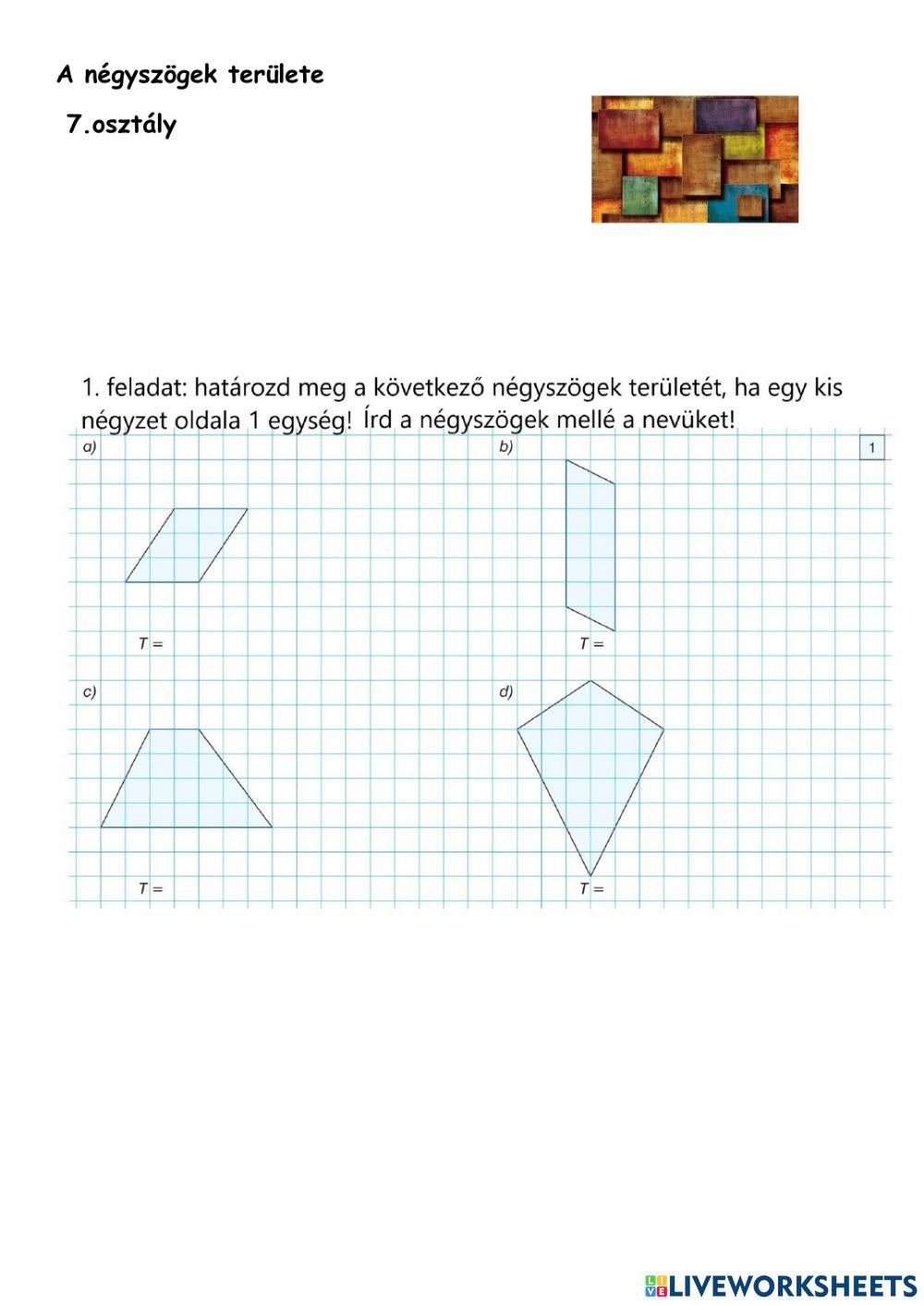 Négyszögek területe