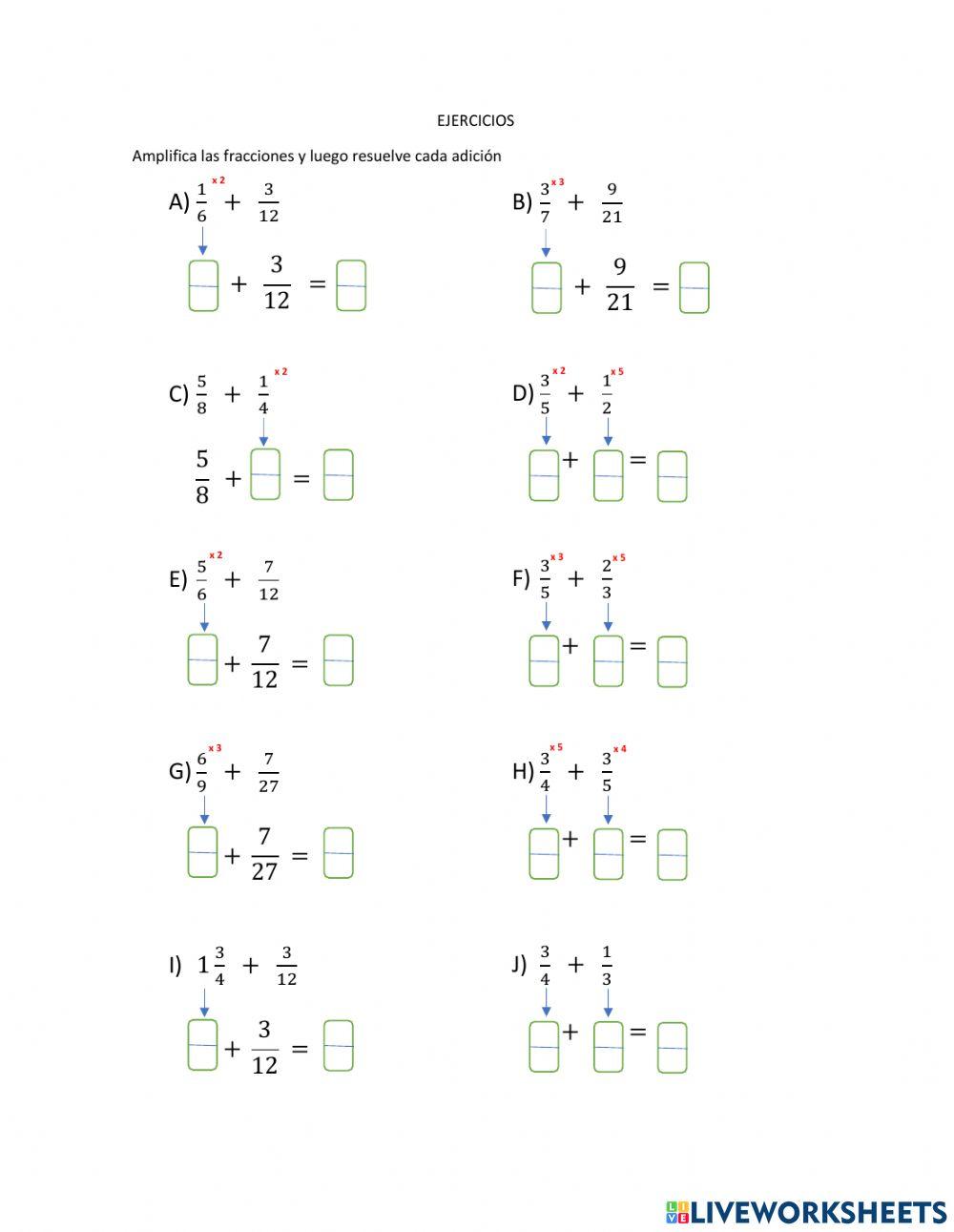 Suma de fracciones distinto denominador