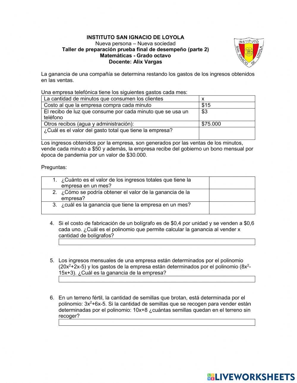 Suma y resta de polinomios