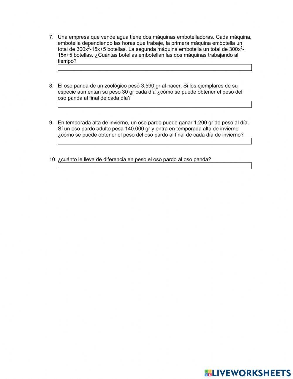 Suma y resta de polinomios