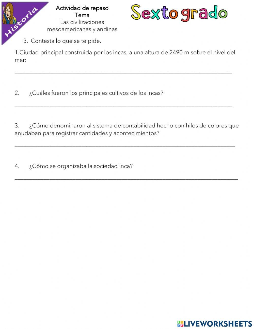 Civilizaciones mesoamericanas y andinas